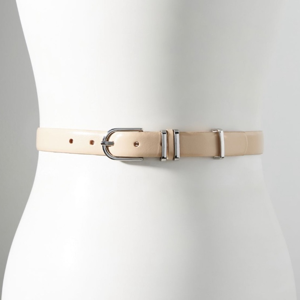 Anthropologie leather “basic keeper” belt CREAM